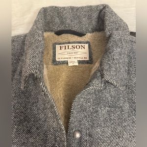 Filson Shearling Lined Wool Cape Coat